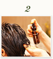 ヒアルロン酸を豊富に含んだバランスジェル潤を髪に浸透させます